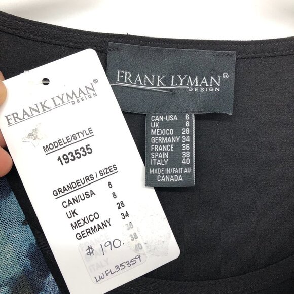 BNWT Frank Lyman Black & Multicolor Floral LS Cowl Neck flowy blouse  size 6 - Picture 6 of 14